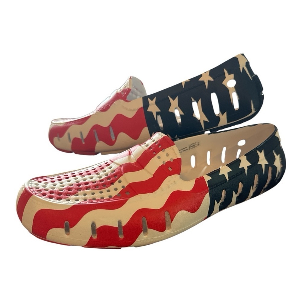 NWOT Mens Floafers Country Club Driver Boat Water Loafer Sz 9 American Flag USA - Picture 6 of 8